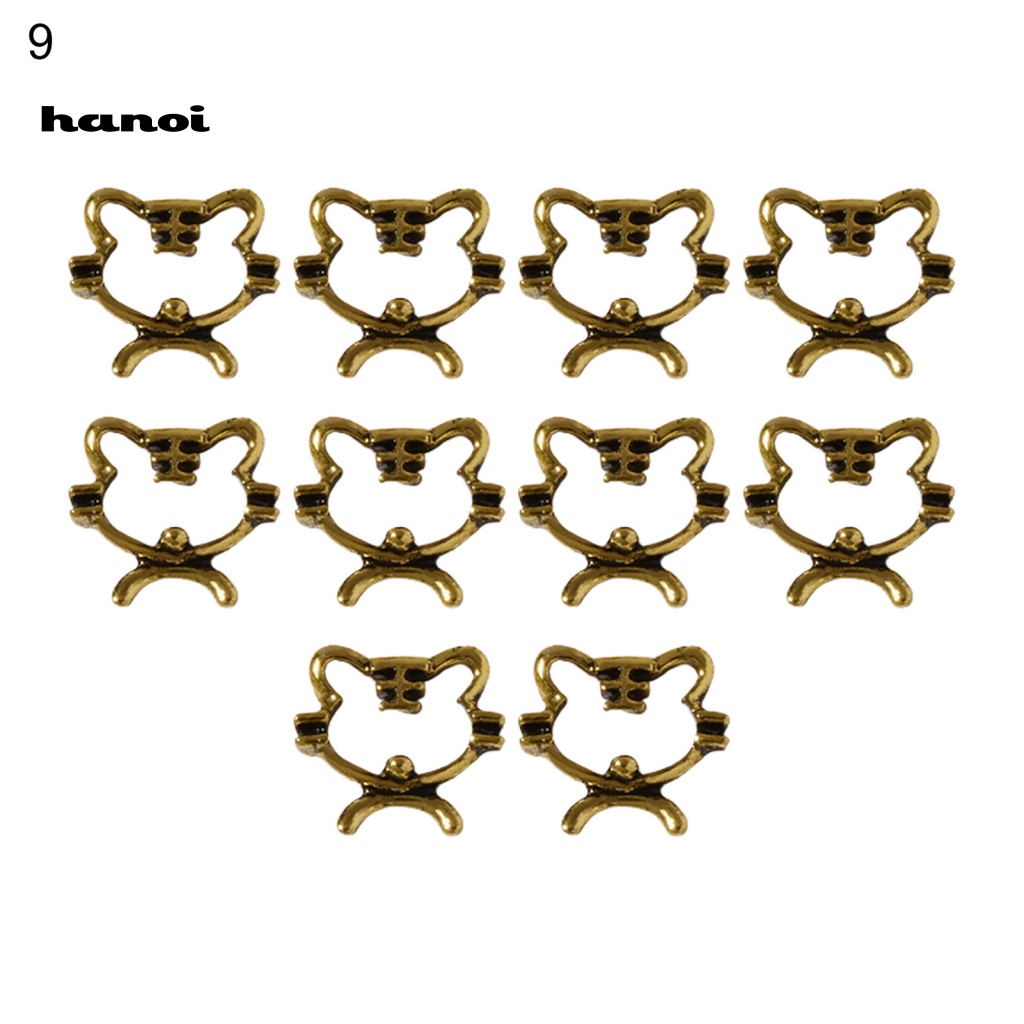 Han_ 10Pcs / Set Ornamen Koin Ingot Untuk Dekorasi Nail Art