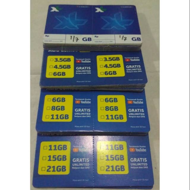 VOUCHER XL KUOTA DATA 1GB 7HARI 3.5GB 4.5GB 6GB 8GB 11GB 15GB 21GB