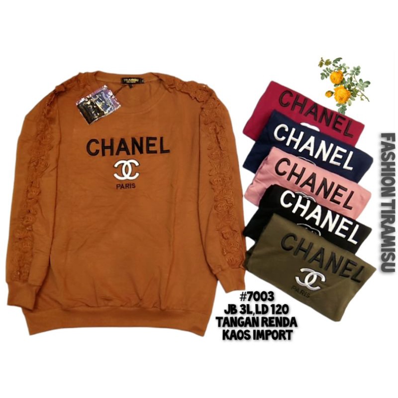 kaos lengan panjang renda