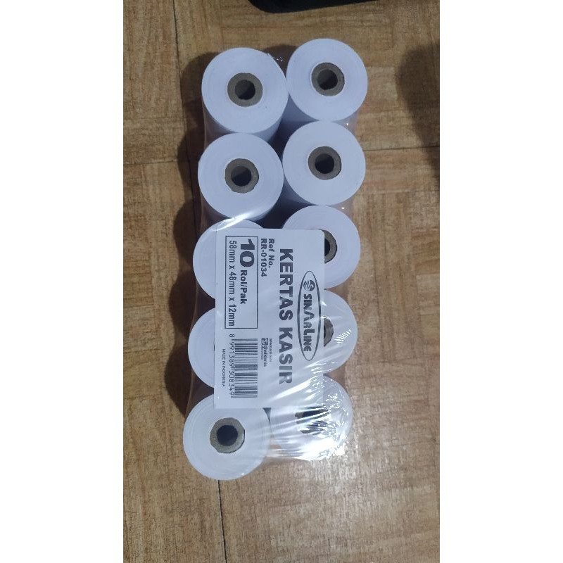 

Kertas kasir (non thermal) 58*48mm (harga per pak isi 10 buah)