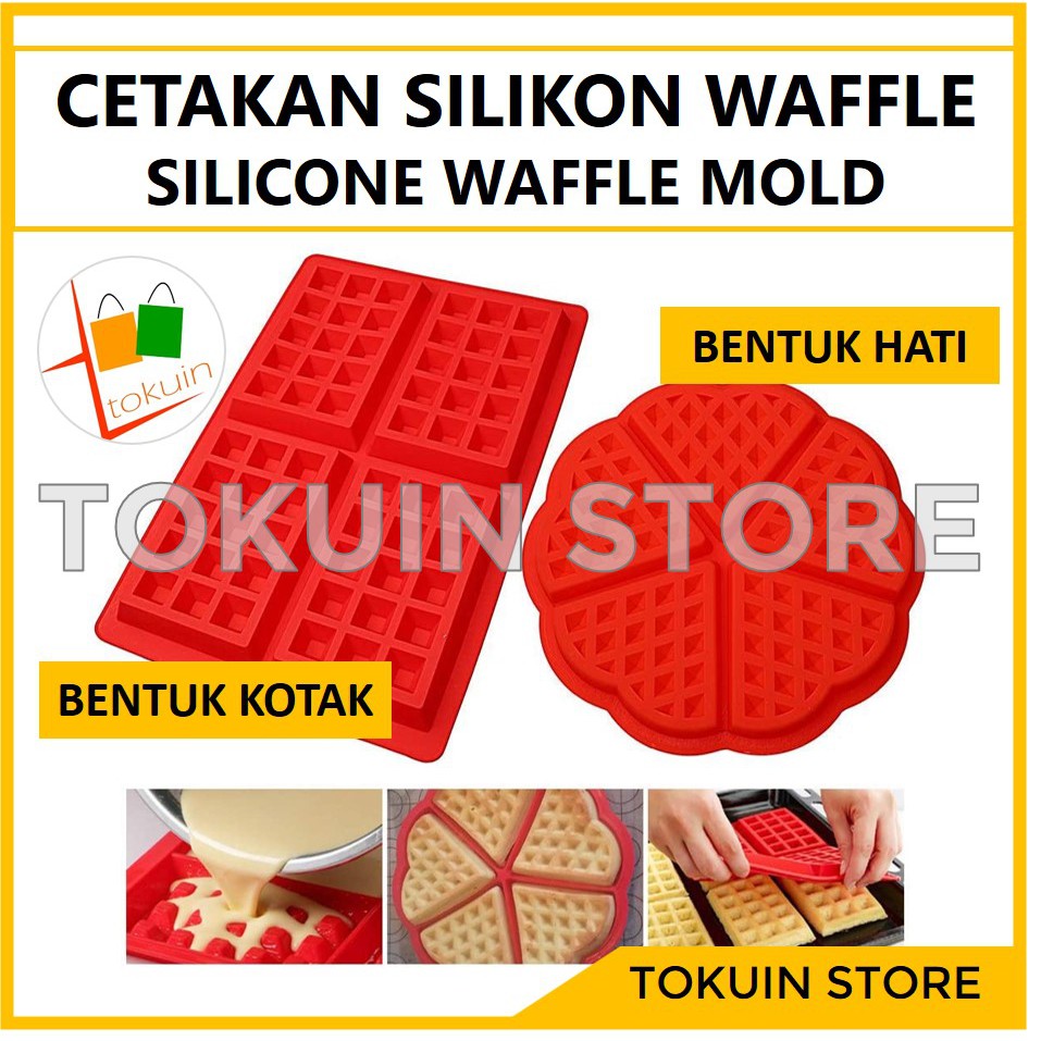 Cetakan Waffle Pancake Cetakan Kue Wafel Silikon Waffle Maker Cake