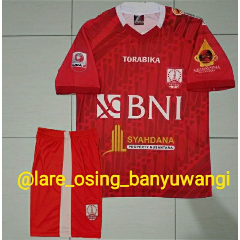SETELAN DEWASA PERSIS SOLO 2018 HOME MERAH JERSEY CELANA LIGA 2 FULL PRINTING