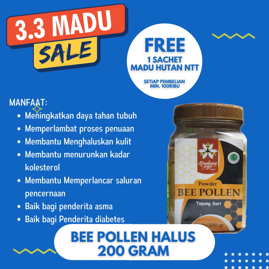 

Madu Kembang Joyo - Bee Pollen Halus 200 gr