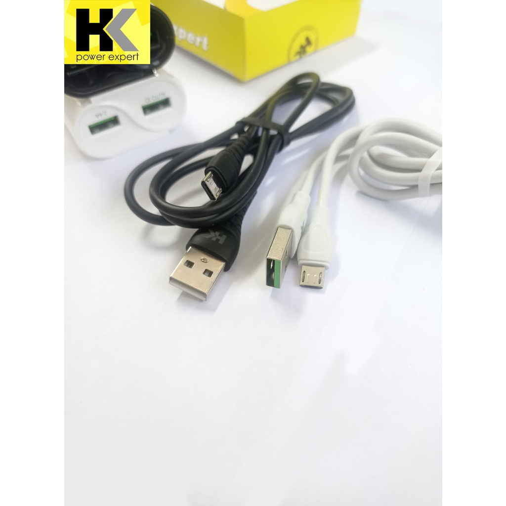 Charger Cas HK TC-D8 AUTO-ID Batok Fast Charging Qualcomm QC 3.0A MICRO 2USB