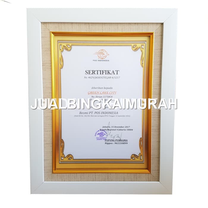 Bingkai A4 (21x30) 11R Putih Linen| Frame Foto | Sertifikat | Pigura