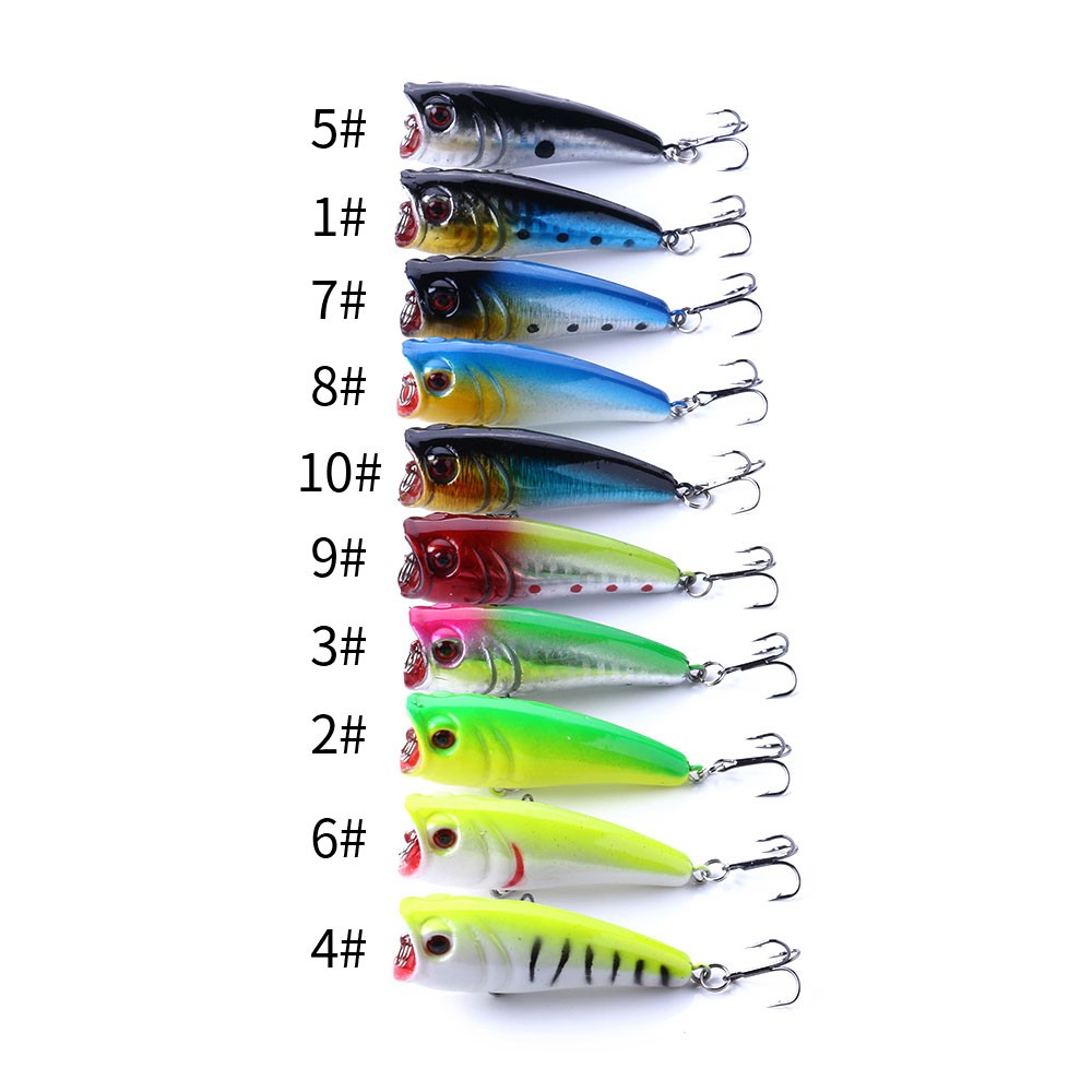 Hengjia 1pc Umpan Pancing Popper Wobbler 6.5cm 7g 8 # Dengan Kail Treble