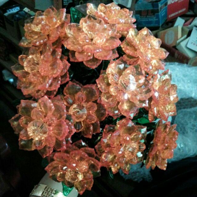 Bunga Akrilik Bunga Manik Bunga Kristal Mawar Per Tangkai