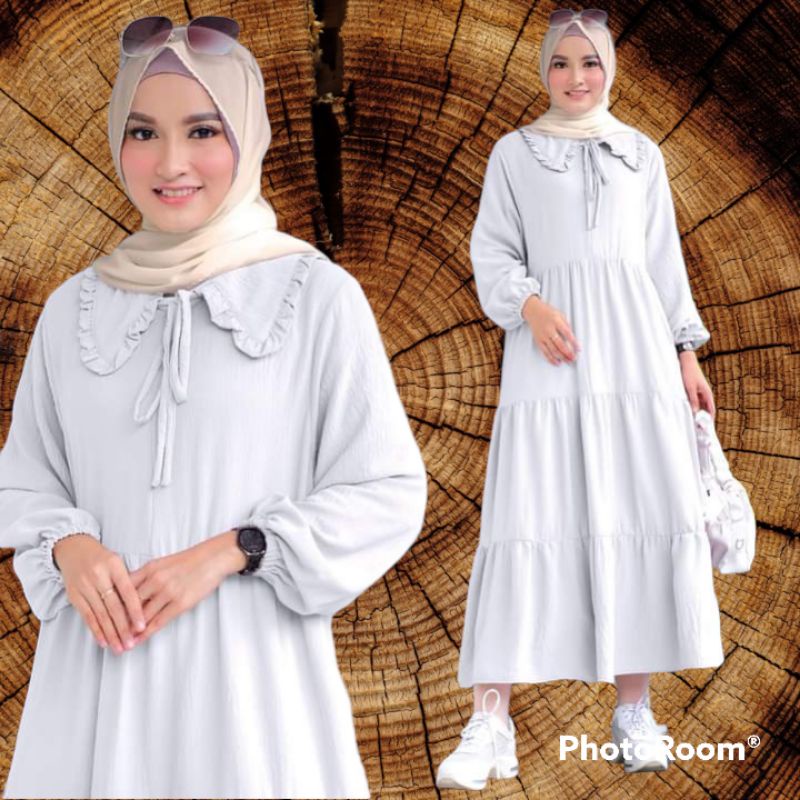 MIDI DRESS  Baju wanita terbaru bahan Cringcle Air flow all size