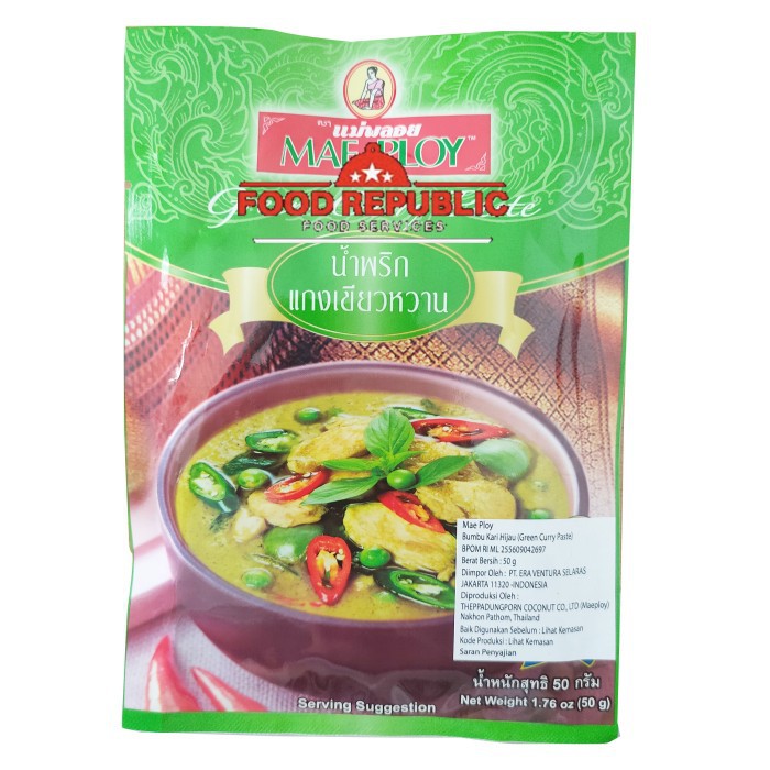 MAE PLOY GREEN CURRY PASTE 50 GR - KARI PASTA HIJAU IMPORT HALAL