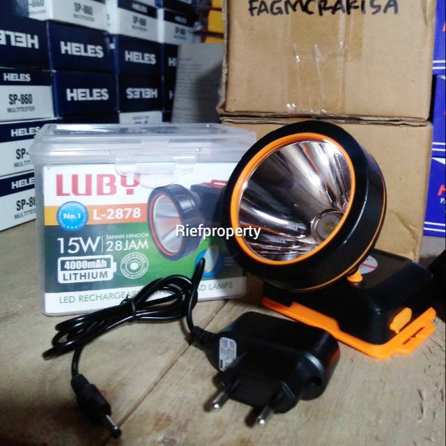 Senter kepala luby L-2878 dimming rechargeable LED