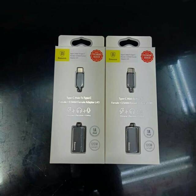 Baseus audio converter tipe-C to tipe-C + 3.5mm adapter L40