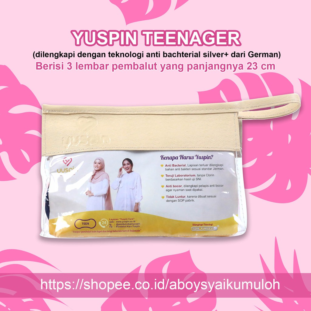 Pembalut Kain Yuspin Teenager Pembalut Remaja Pembalut Sehat Menspad Kain Cuci Ulang Menspad Yuspin