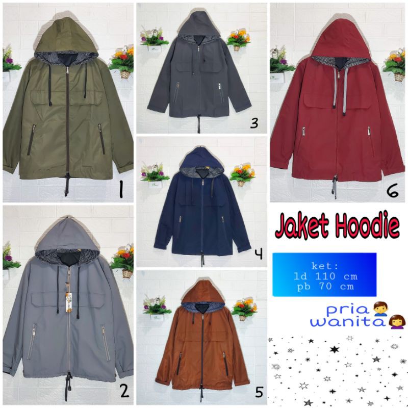 Jaket hoodie terbaru/termurah/waterproff/4L/XXL/ld 110 cm