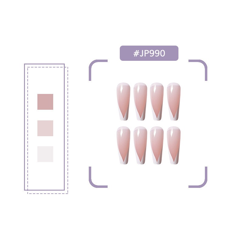 24 PCS False Nail #JP990 High Quality | Kuku Palsu Glossy | Waterproof