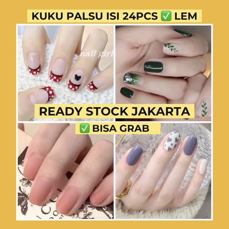 Part 2 SALE COD KUKU PALSU 24pcs kuku nailart kutek halal fake nails kuku sholat Kuku LEM CAIR LEM jelly kuku Lem Kuku palsu Christmas Natal CNY Imlek