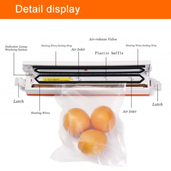 Vacuum Sealer Vacum Sealer Makanan Vakum Makanan Daya Hisap Tinggi 2 Tombol