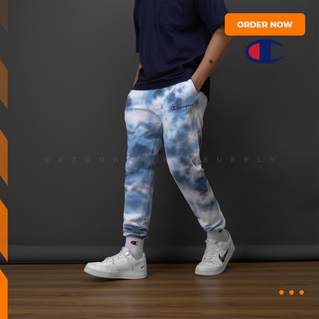 Celana Jogger Pria CHMPN Lightweight Dyeing Blue