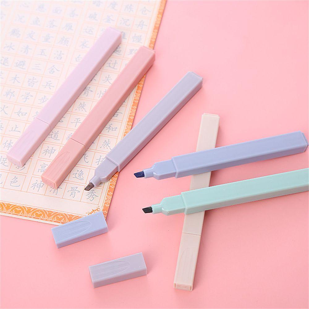 Agustina Soft Tip Stabilo Warna Cahaya Kawaii Kantor Perlengkapan Sekolah Jurnal Pelindung Mata Fluorescent Pen