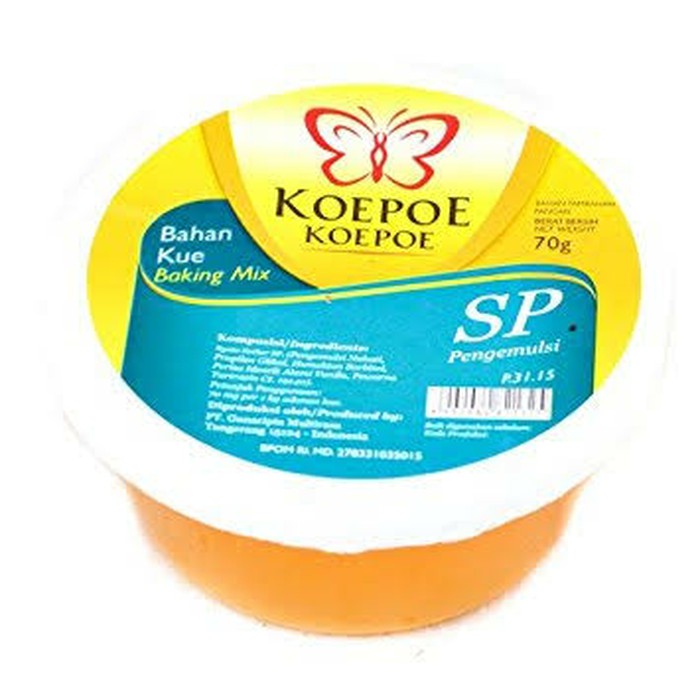 

Produk Eksklusif SP koepoe koepoe, emulsi, pengembang kue 70gram Diskon