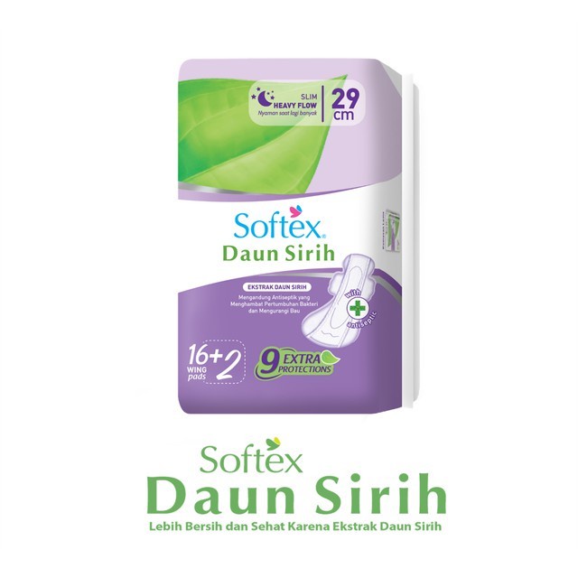 SOFTEX DAUN SIRIH PEMBALUT 29 CM 16S + 2 WING