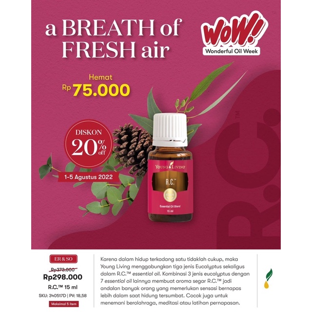 RC Essential Oil Young Living - Promo WOW