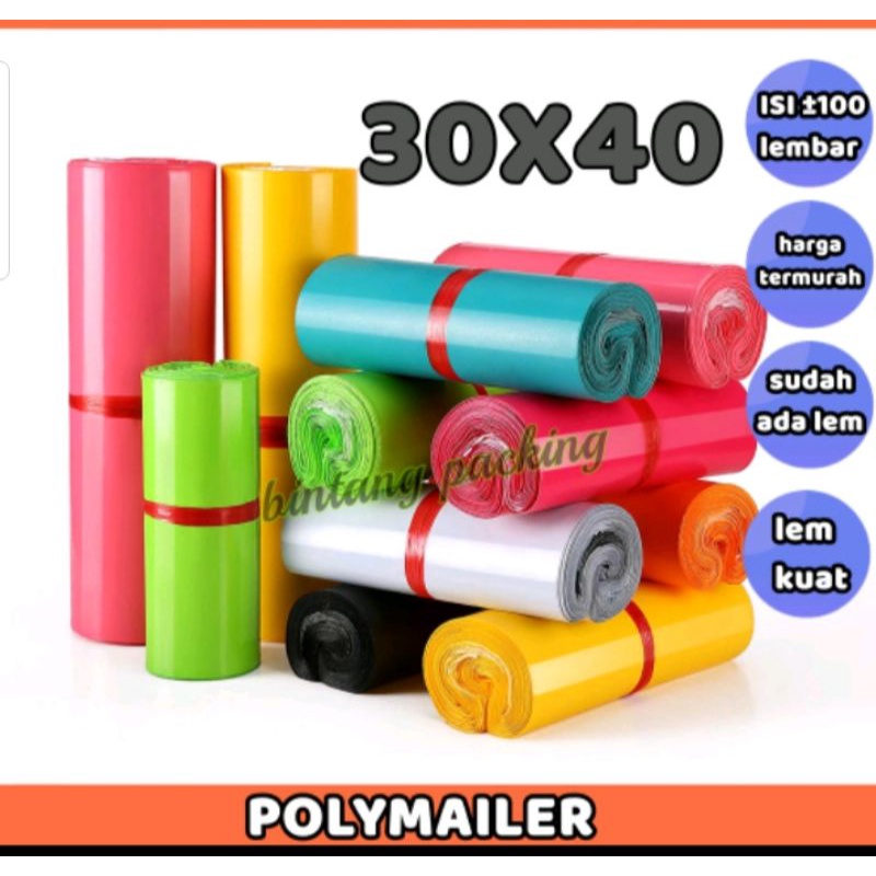 PLASTIK PACKING POLYMAILER ONLINE SHOP WARNA SIZE 30X40