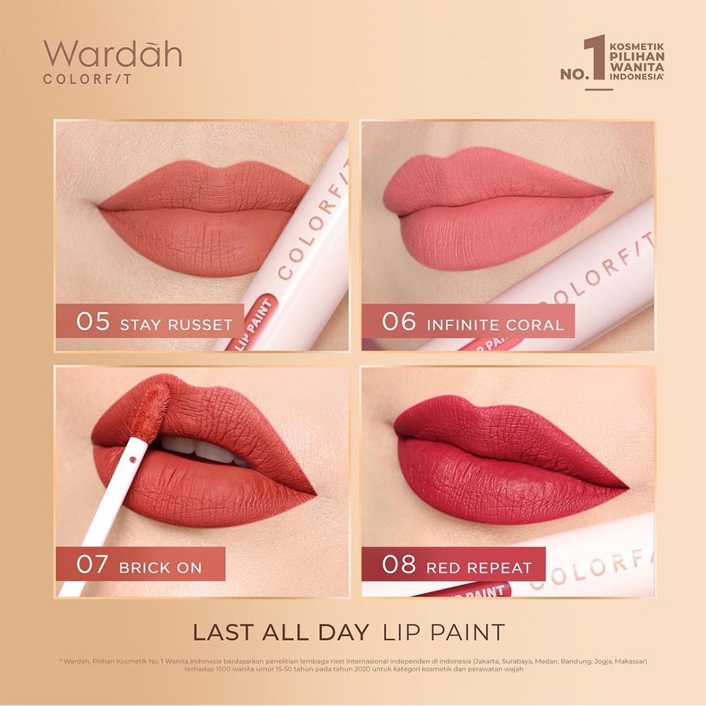 ❤ BELIA ❤ WARDAH Colorfit Last All Day Lip Paint 4.2g | Lip Cream | Lip Color | Lipstick | Baby Bunny | BPOM