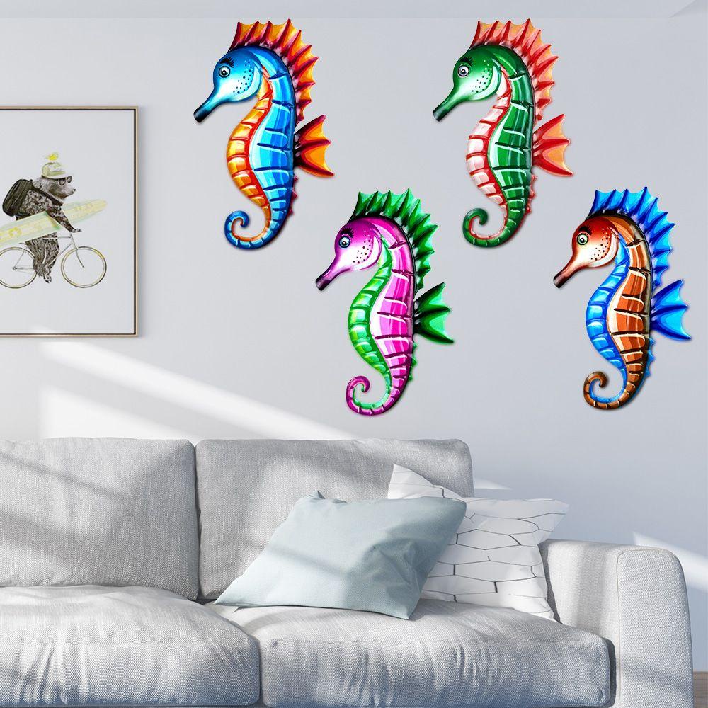Populer Logam Kuda Laut Ornamen Halaman Artwork Patung Dekorasi Rumah Indoor Outdoor Taman Craft