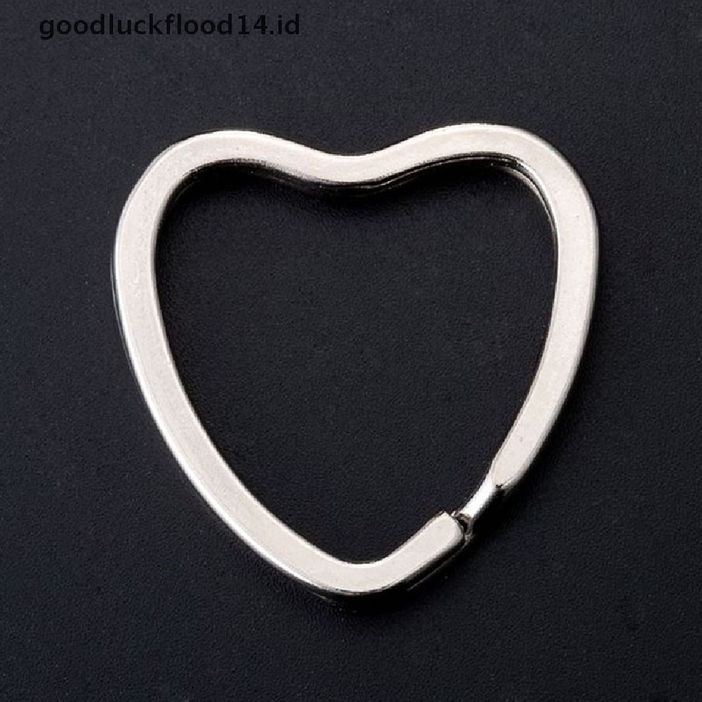 [OOID] 10PCS Heart Metal Key Holder Split Rings Keyring Keychain Hoop Loop DIY ID