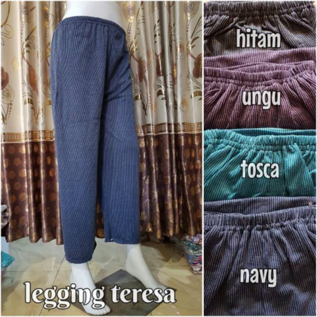 Legging TERESA Babat Panjang Wanita Inner Gamis Celamis Salur Babat Murah Dalaman Rok dan Gamis