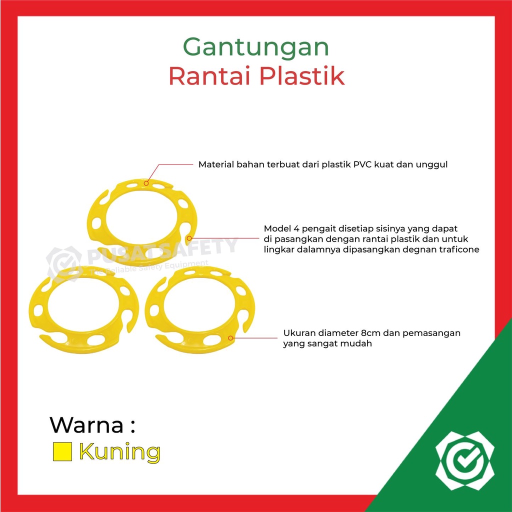 Gantungan Rantai Plastik Cone Chain Ring Connector