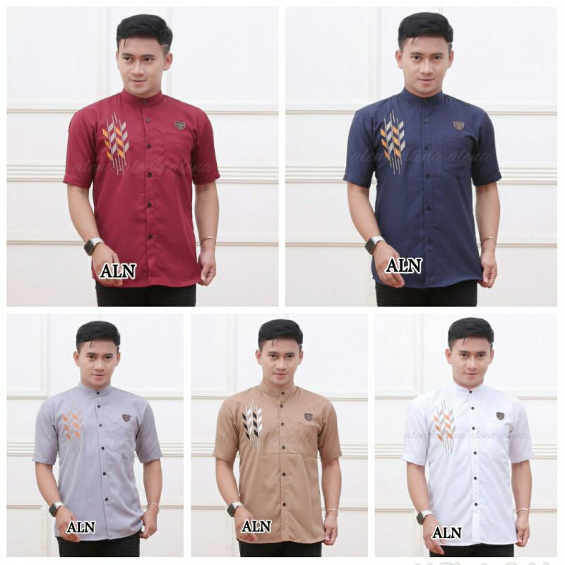 Baju Koko Kurta Dewasa Lengan Pendek Material Catton Adem Serap Keringat