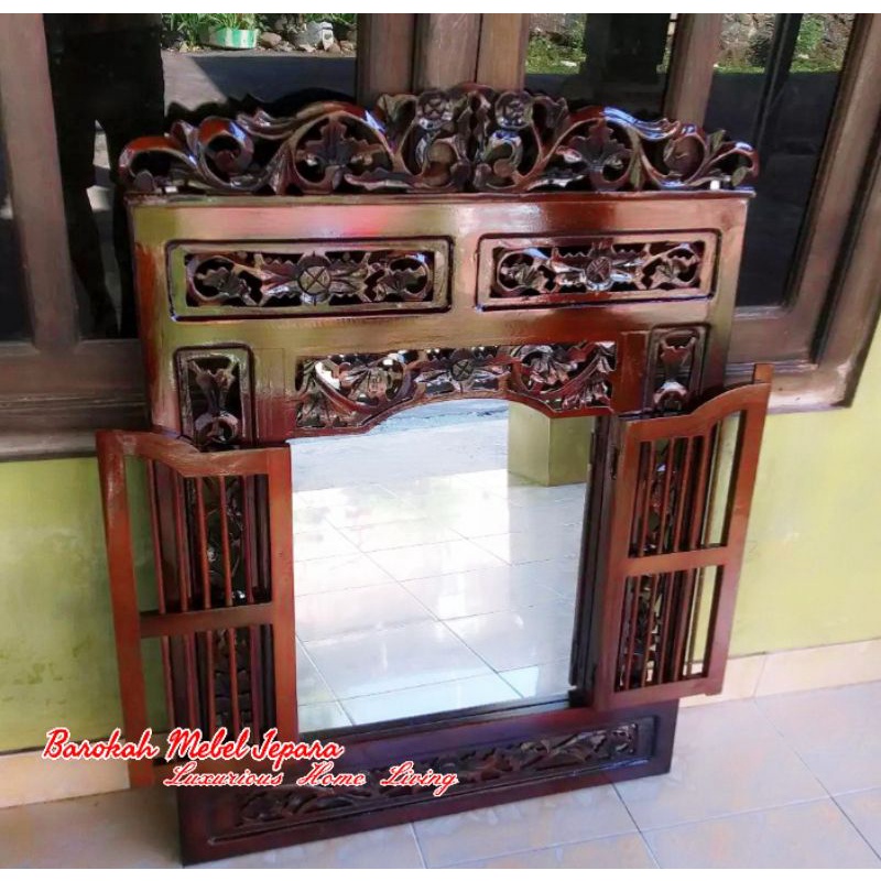 Pigura Cermin Jati Antik Jedela Gebyok