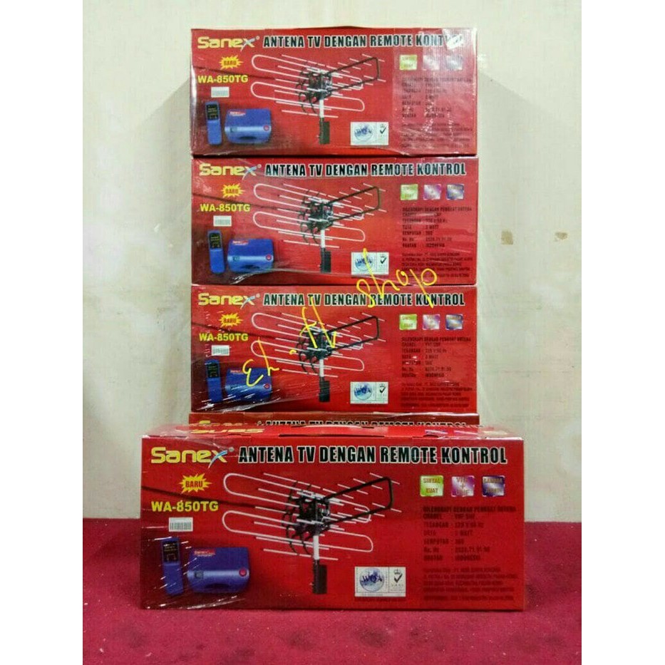 Antena TV Luar Sanex Dengan Remote Control Putar + Boster WA 850TG
