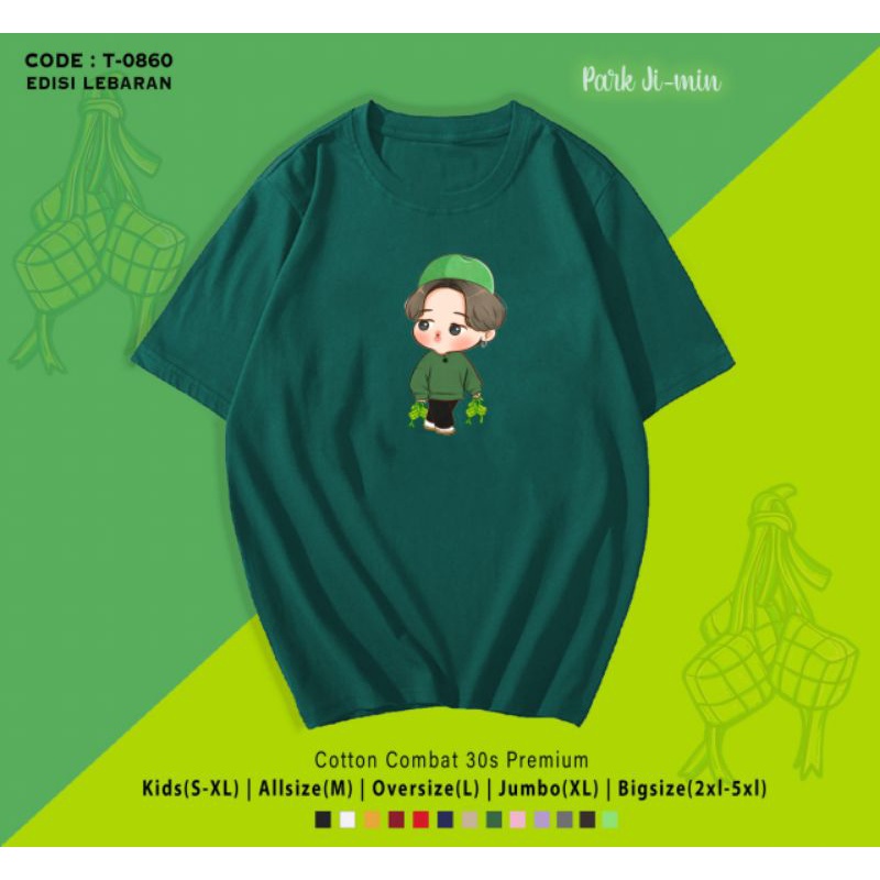 KAOS EDISI LEBARAN B T S KARTUN/KAOS KATUN EDISI LEBARAN