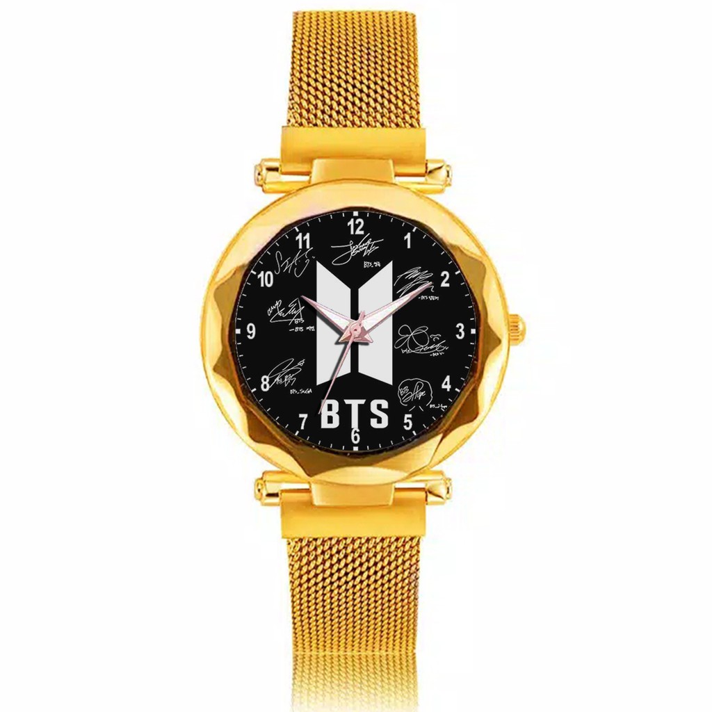 Jam Tangan Wanita Custom - KPOP BTS Free Box &amp; Batre Cadangan -Motif 7