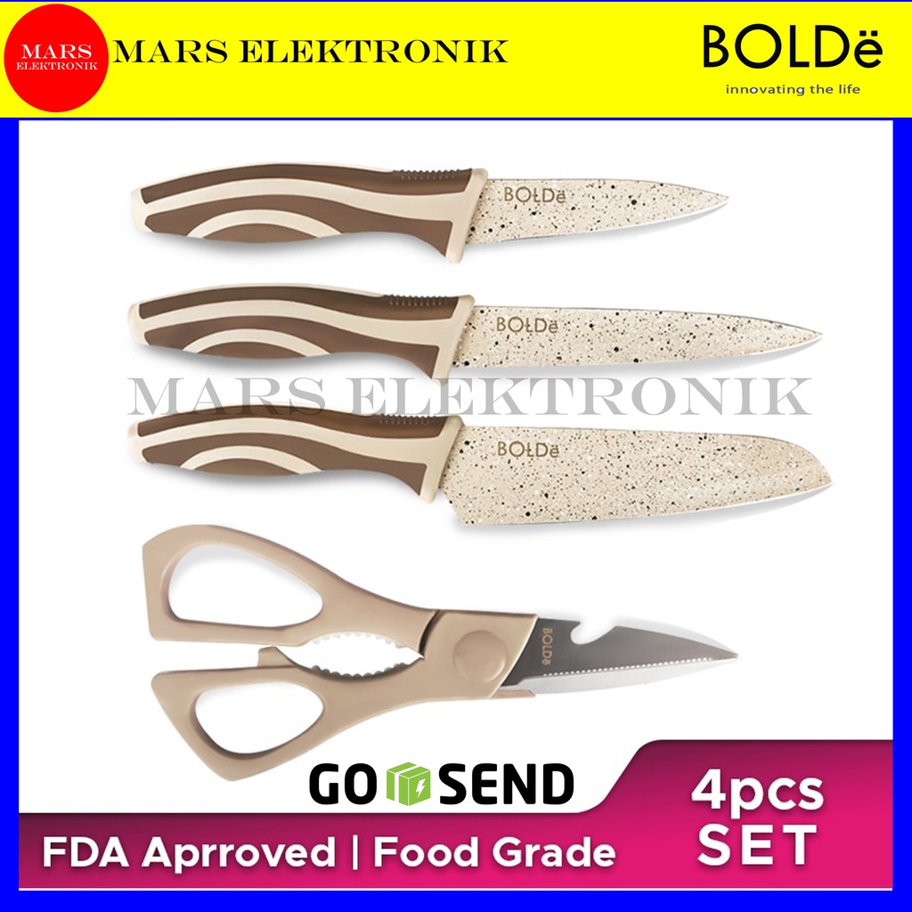 Bolde Super Utensile Knives Electra Set / 4 Pcs / Pisau Set Bolde / Beige / Ready