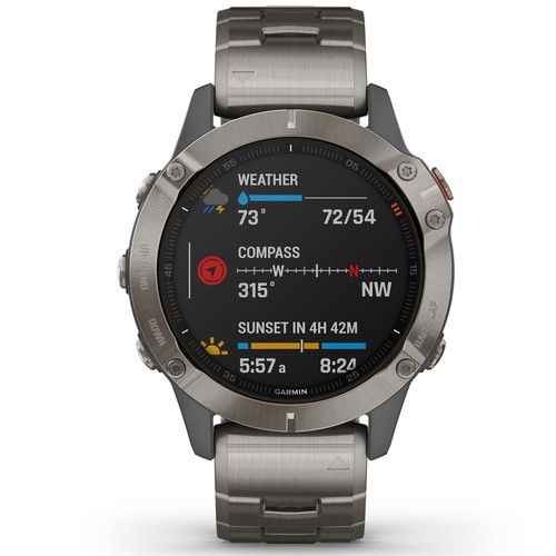 Garmin Fenix 6 Titanium with Vented Titanium Bracelet - Tam 2 Tahun