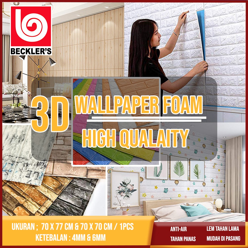 CUCI GUDANG!! Wallpaper Dinding 3D Bata Tebal 6mm Brick Foam Bata DIY 70X77CM