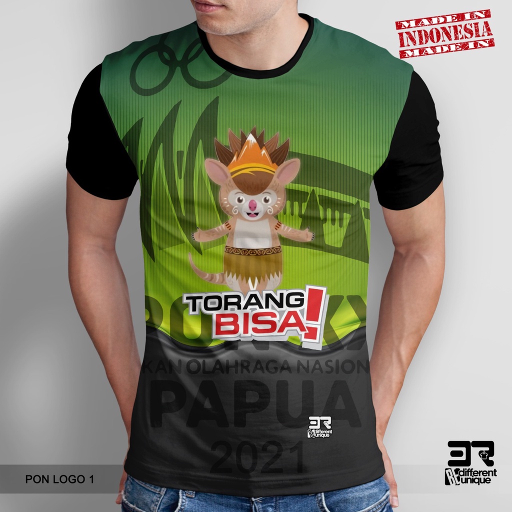 KAOS PRIA KAOS PRINT DISTRO 3R INDONESIA PON XX PAPUA MASKOT 1KANGPHO