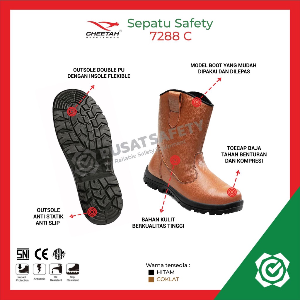 Sepatu Kerja Safety Boots Cheetah 7288C