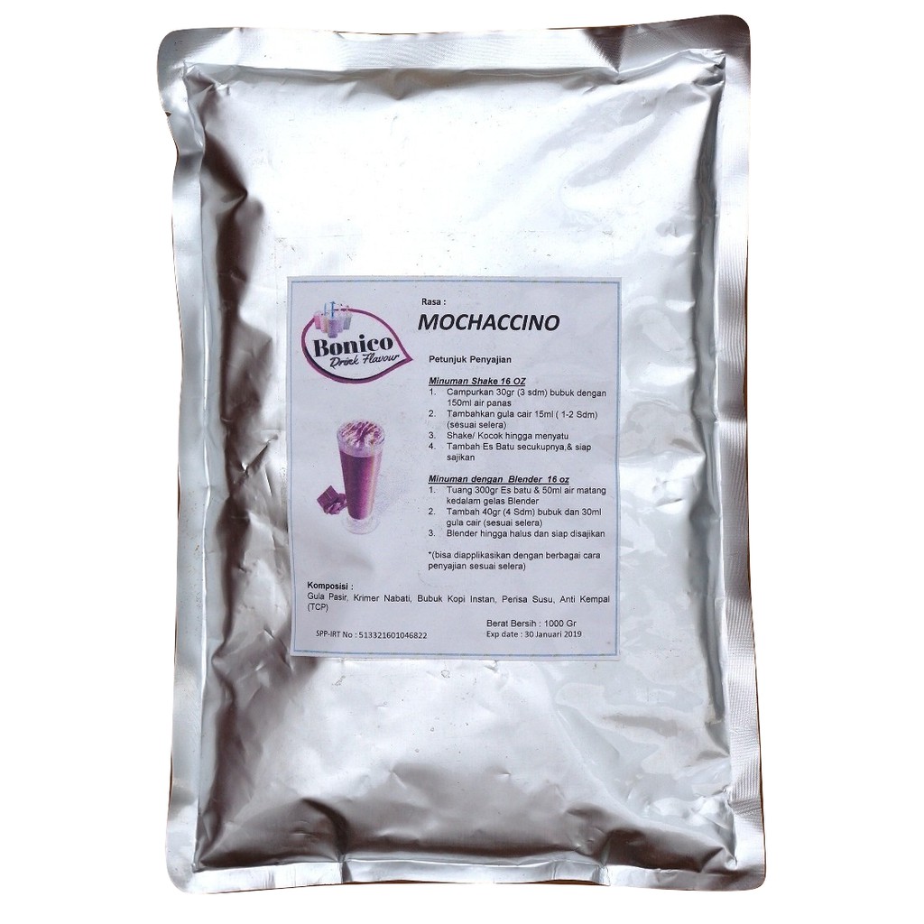 

BONICO MOCCACINNO powder 1kg Bubuk minuman drink MOCHACINO MOCHACINNO MOCCACINO ice blend milk shake