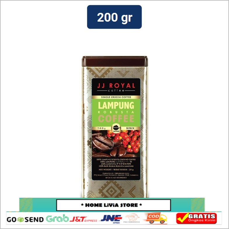 

JJ Royal Coffee Lampung Robusta Ground Tin 200gr