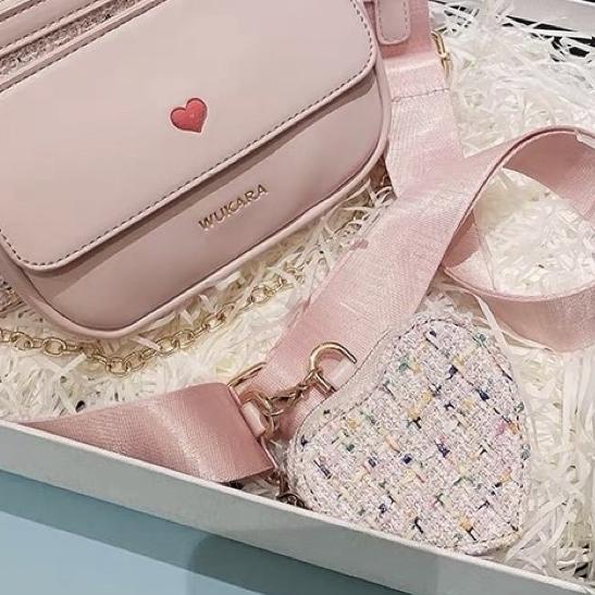 LADIESBAG - 2 IN 1 FREE POUCH TAS IMPORT SELEMPANG HANDBAG RANTAI WANITA CEWEK KONDANGAN KANTORAN LB
