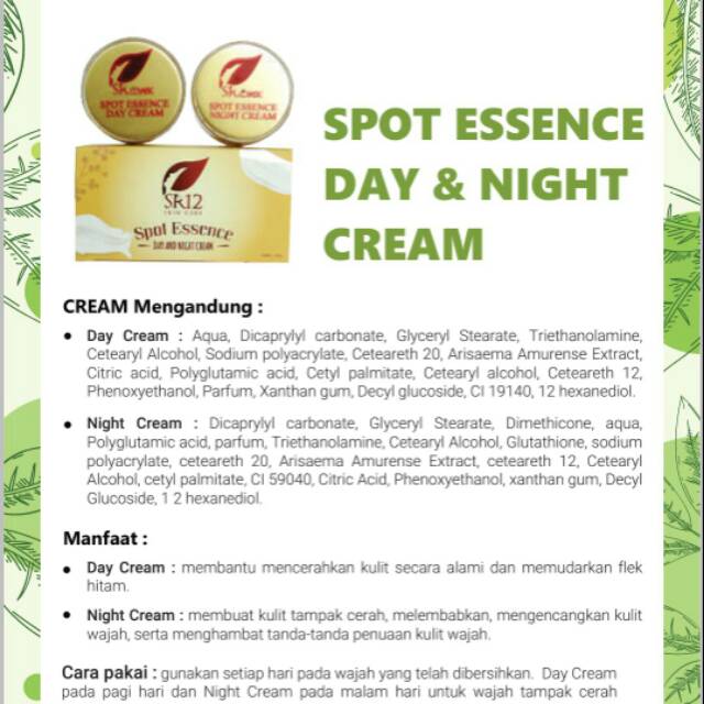 

GRATIS POUCH,Spot Essence Day&nightCream SR12,whitening cream,krim pemutih aman,skincare herbal bpom