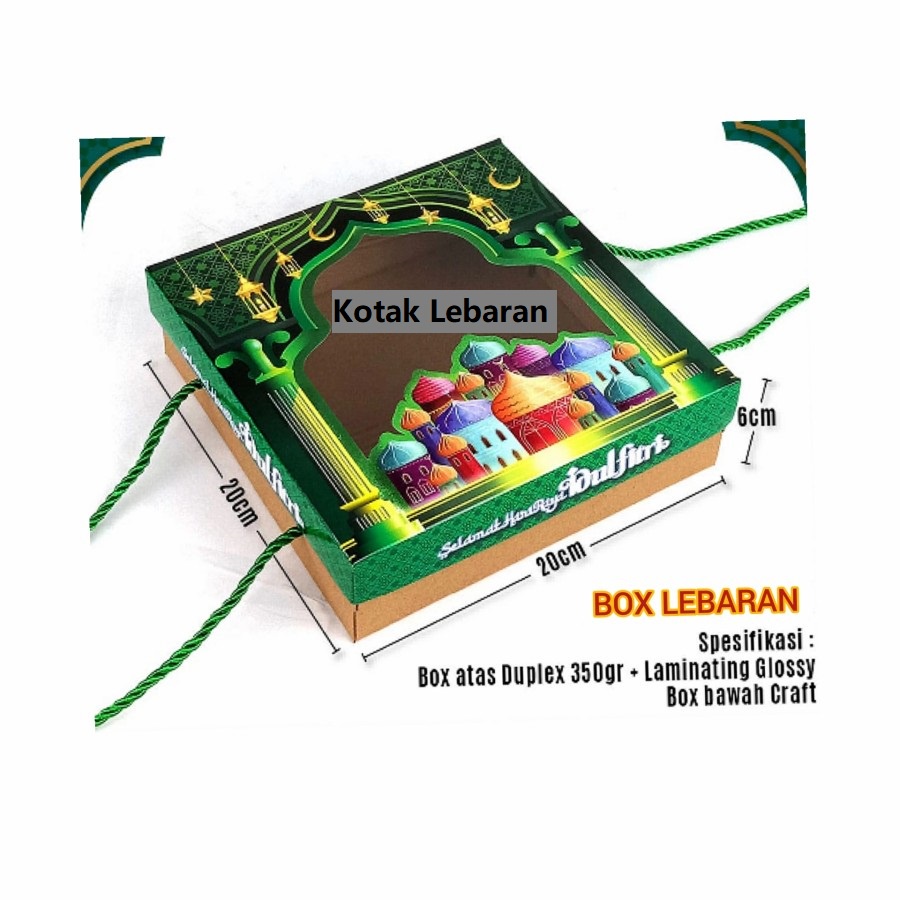 

Kotak Kardus Box Lebaran Idul Fitri Bronis Lapis Cake Bolu 20x20x6cm 5pcs