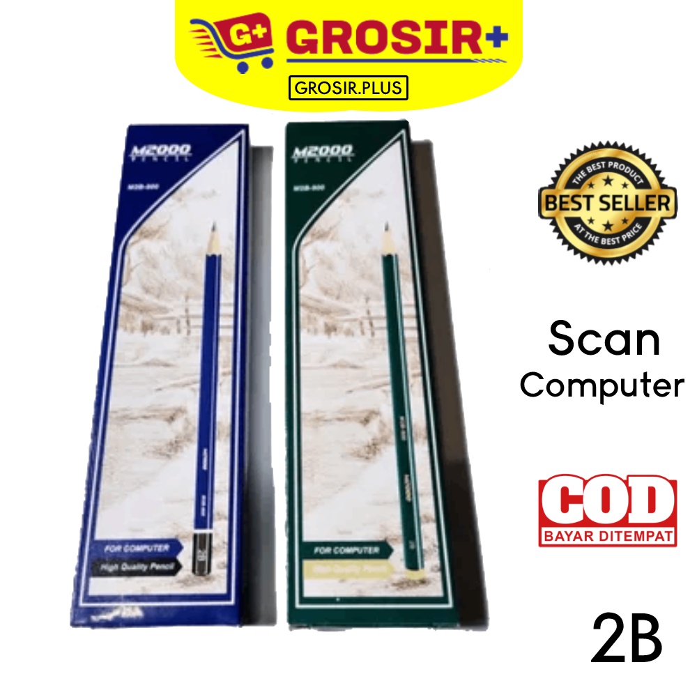 

12 pcs Pensil 2B / Pencil Kayu 2B Ujian Sekolah Komputer Scan & Computer Scanning Grosir Murah 2B