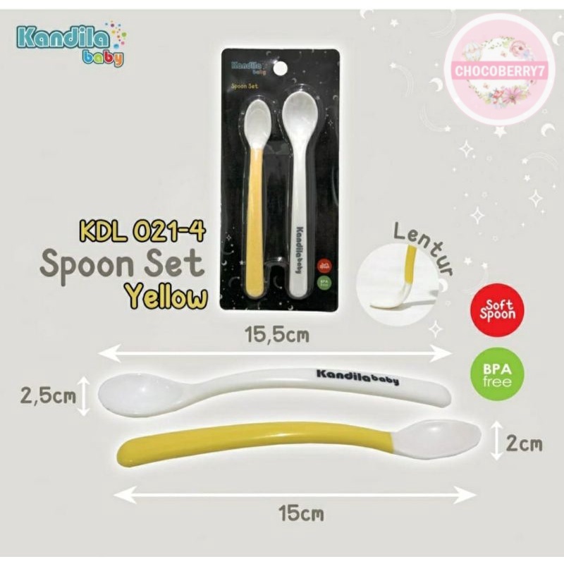 Kandila Spoon Set isi 2 Sendok Makan Bayi Lentur Cocok untuk MPASI KDL021-4 Baby Spoon