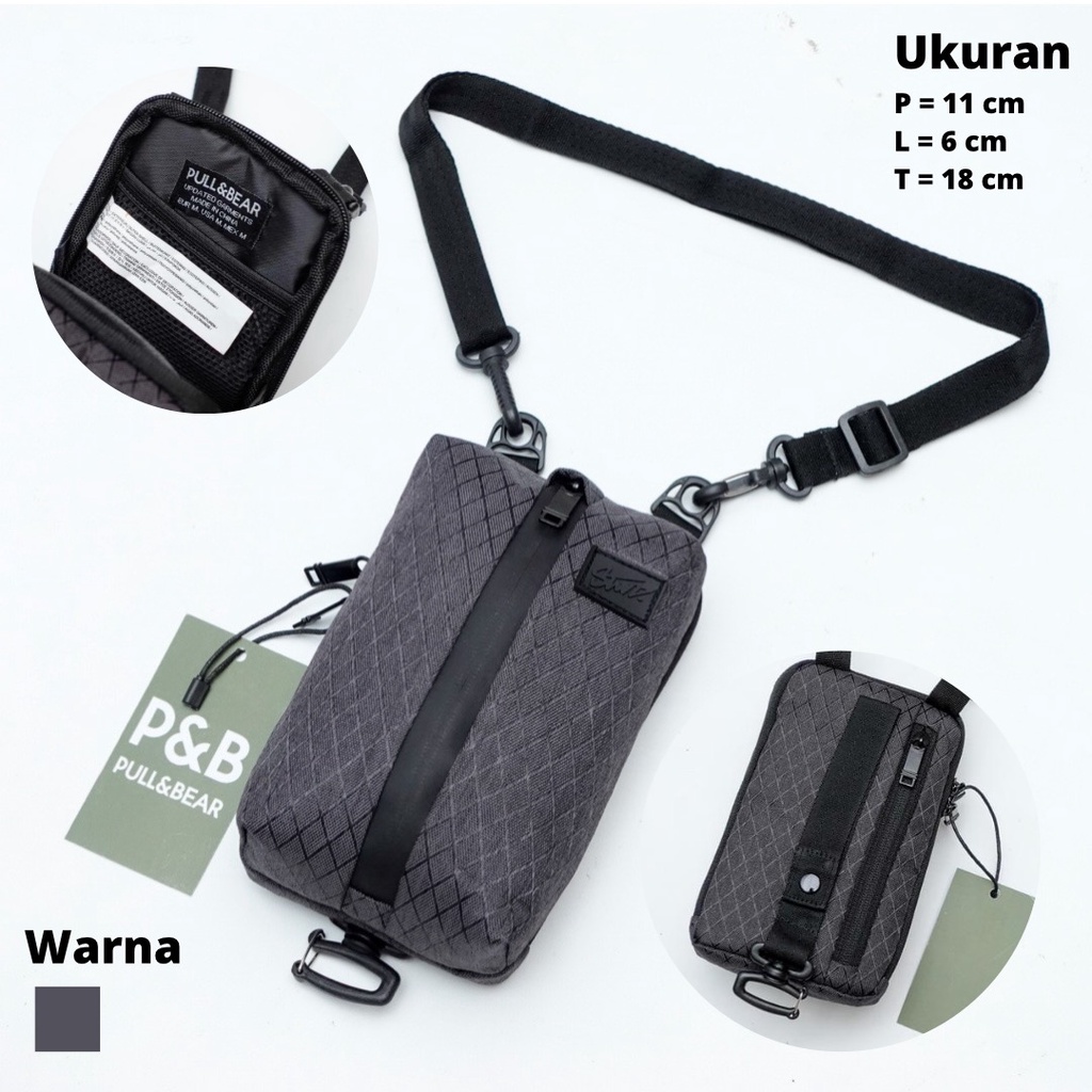 Tas Pull &amp; Bear Selempang Pria Import Mirror Original / Slingbag Pria