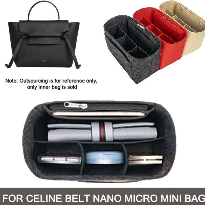 [TERLARIS] FELT TRAVEL BAG ORGANIZER SIDE ZIP SEKAT 3 CELINE BELT / INSERT TAS BEST SELLER